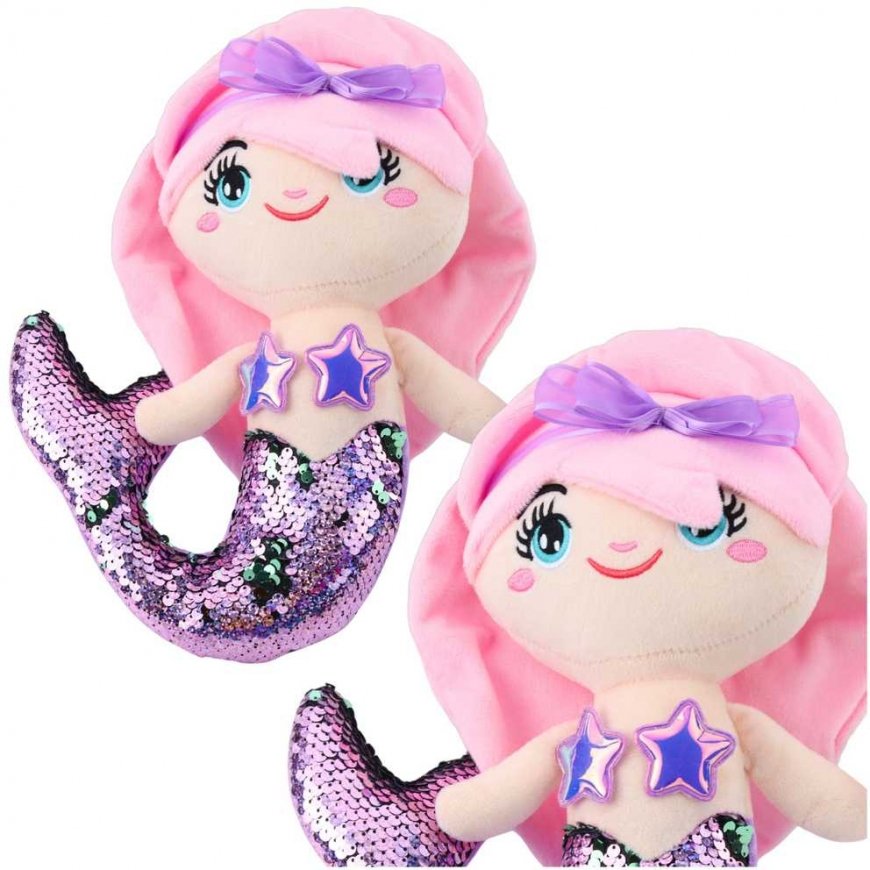 Lean Toys Soft Mermaid Toy with Sparkling Scales 28 cm