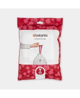 Brabantia 138263 šiukšlių maišas 20 L Balta 40 vnt