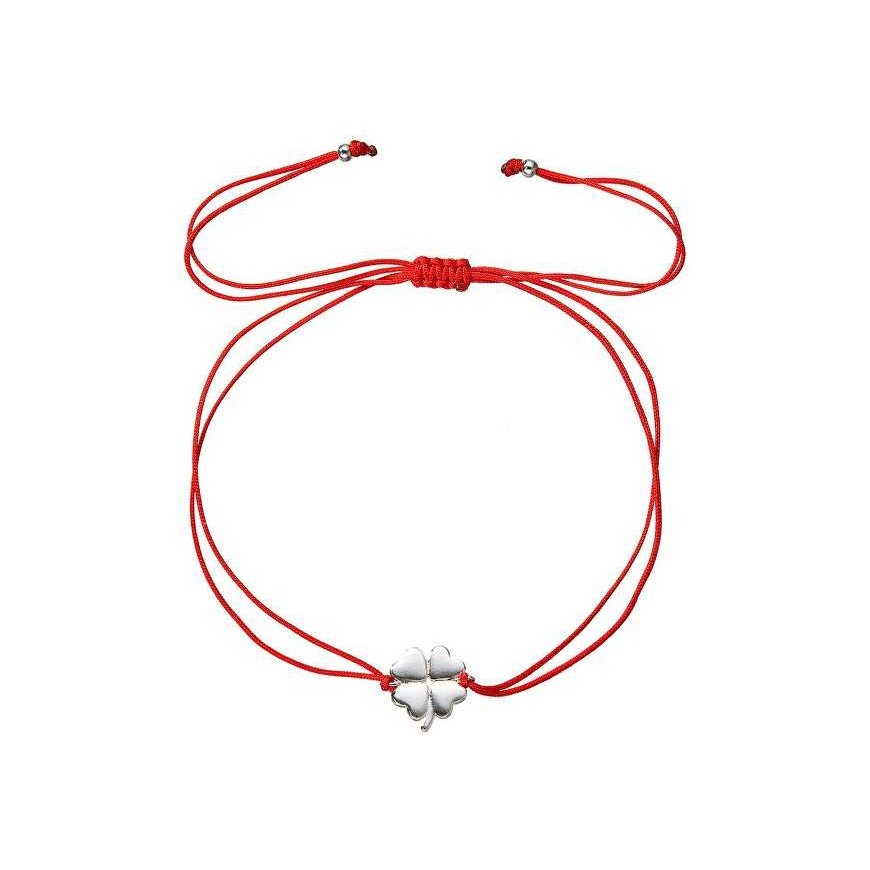 Evolution Group Red cable bracelet with four-leaf clovers 13047.3 red