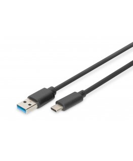 Digitus DB-300136-010-S USB-kaapeli USB 3.2 Gen 1 (3.1 Gen 1) 1 m USB C USB A musta