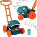 WOOPIE Dino lawn mower with soap bubbles, dinosaur, and liquid