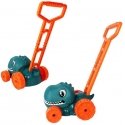 WOOPIE Dino lawn mower with soap bubbles, dinosaur, and liquid