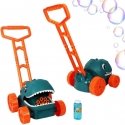 WOOPIE Dino lawn mower with soap bubbles, dinosaur, and liquid