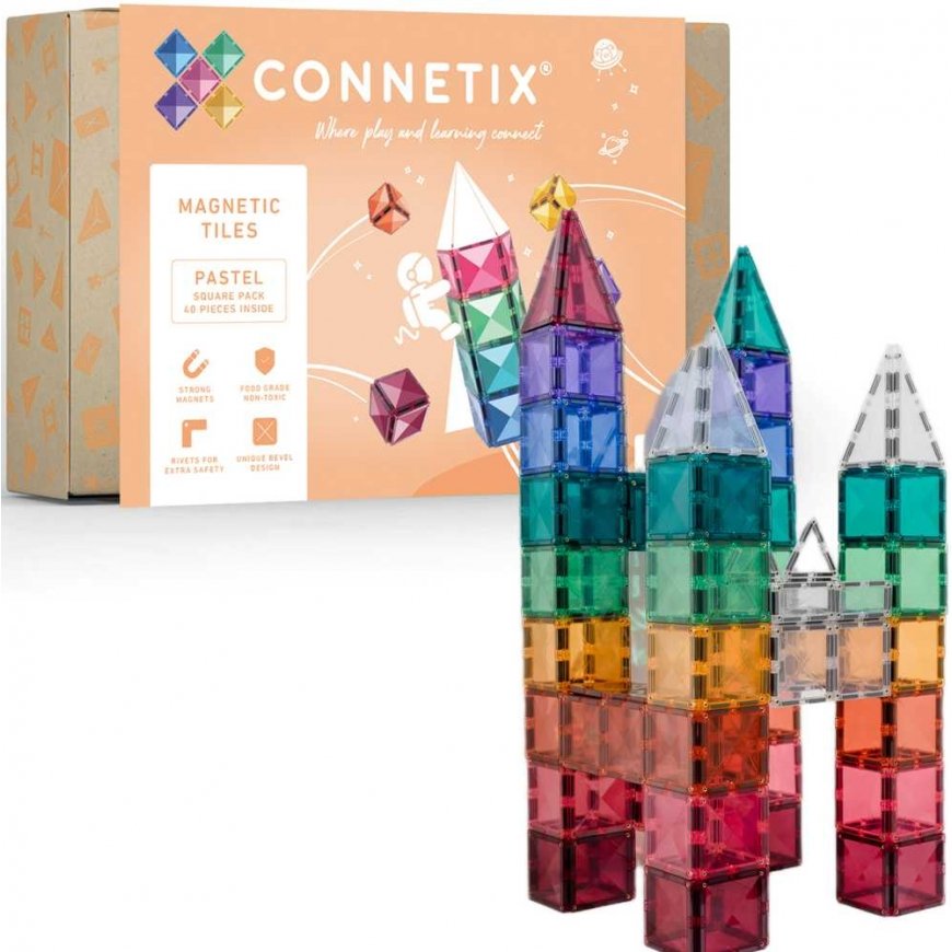 "Connetix" - pastel square tiles pack, 40 pcs. (CT-P-00040-SQ) – 5