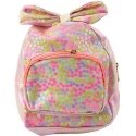 Children's backpack "Lean" with glitter, flowers, ribbon, light pink, 22 cm, 2.8 l