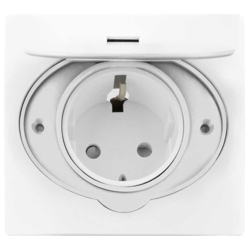 Orno Hermetic electrical socket, IP44, 1x2P+Z (Schuko), white