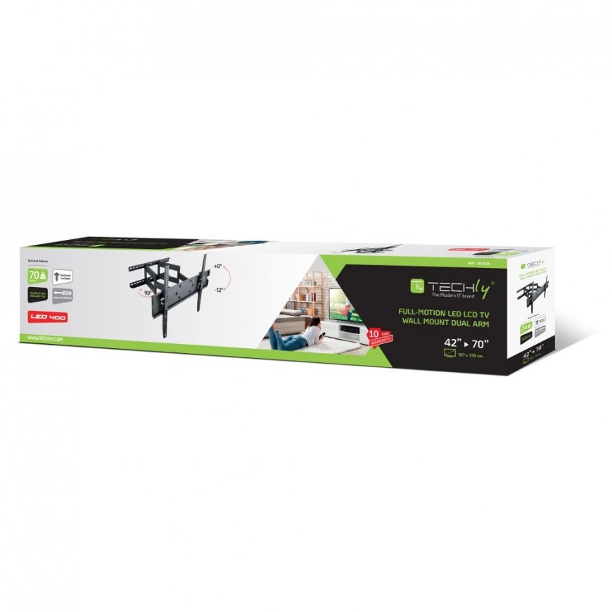 Techly ICA-PLB 147XL крепление для телевизора 177,8 cm (70") Черный – 2