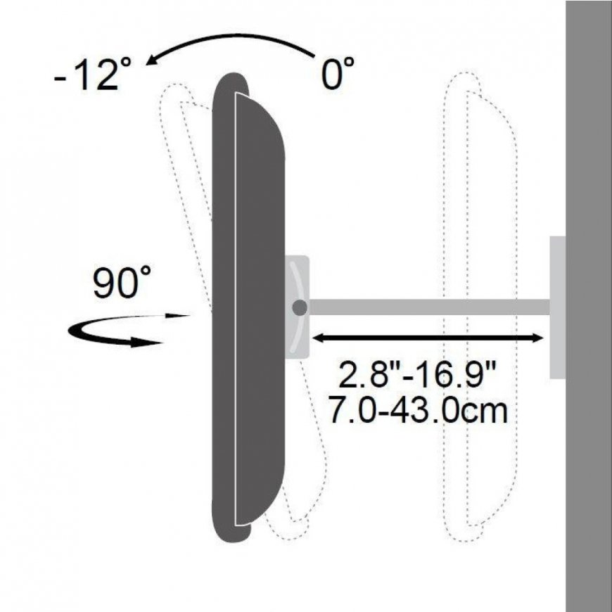 Techly ICA-PLB 147XL televizora stiprinājums 177,8 cm (70") Melns – 4