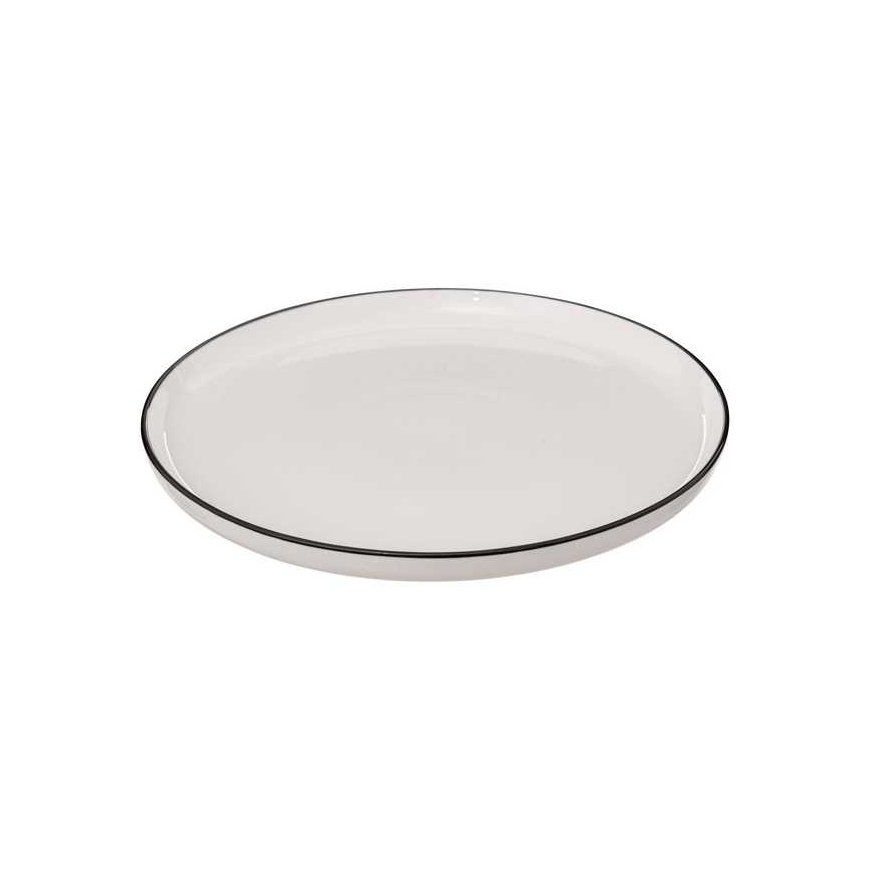 Secret De Gourmet Кусочки ALIX фарфоровые обеденные тарелки, с черной каймой, 6 шт. x 27 см – 3