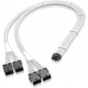 CableMod C-Series Pro savienojuma kabelis - Variants B, 90, 16-pins uz 4x 8-pins PCIe, balts