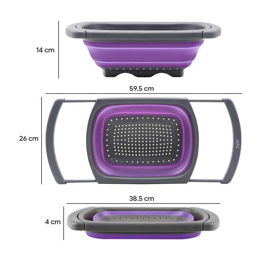 Zyle Silicone Strainer with Retractable Handles, ZY989PST – 2