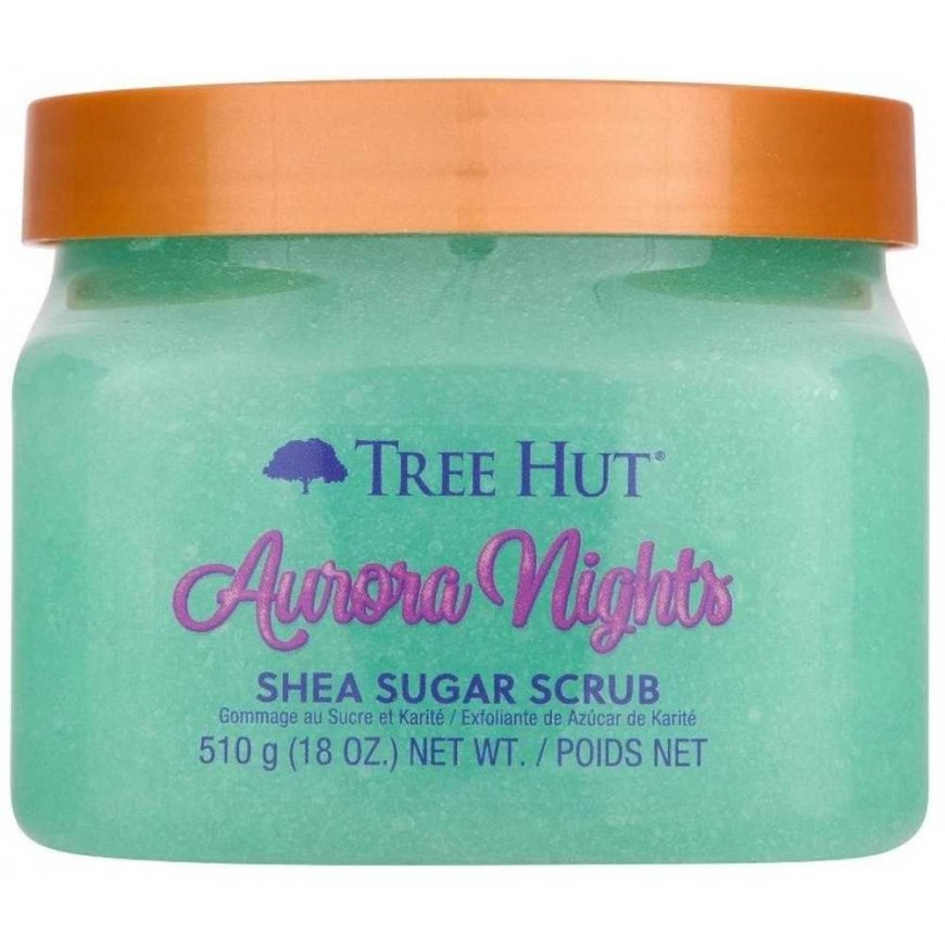 Tree Hut Aurora Nights Shea Sugar Scrub -kuntoskrubbi, 510 g