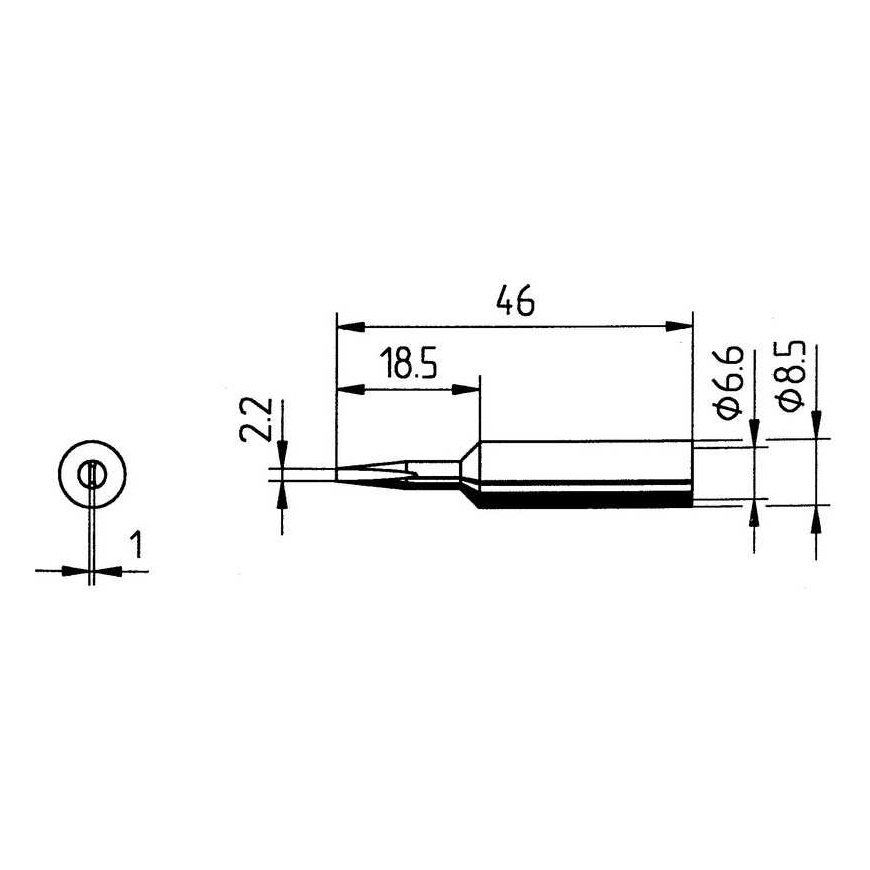 Tip ERSADUR, 2.2mm/0.087in, for soldering iron ERSA – 2
