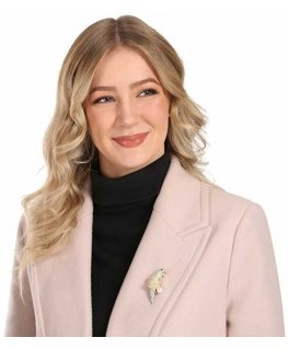 Jwl Luxury Pearls Lummav kullatud papagoi brošš ehtsate pärlitega JL0870
