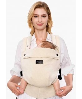 MOMCOZY ERGONOMIC BABY CARRIER PUREHUG MADE OF NATURAL LINEN, LIGHT AMBER