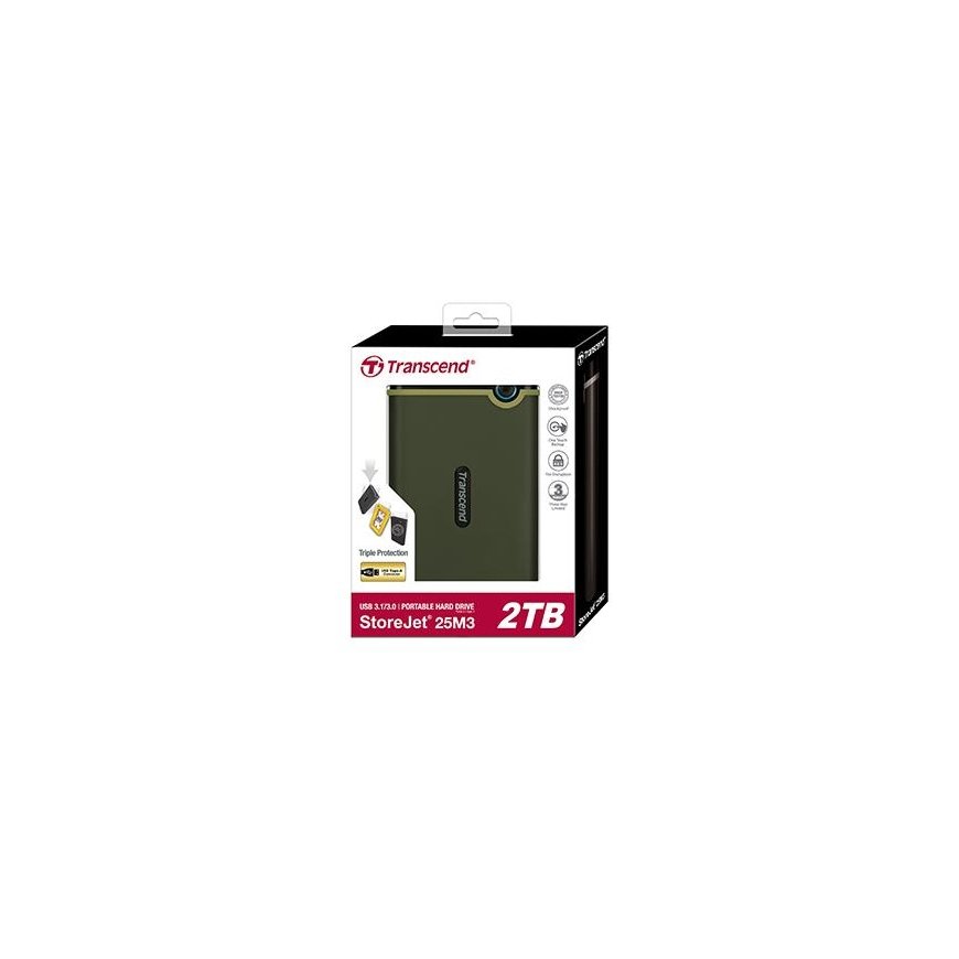 Transcend StoreJet 25M3G ulkoinen kovalevy 2 TB 2.5" Micro-USB B 3.2 Gen 1 (3.1 Gen 1) Vihreä – 2