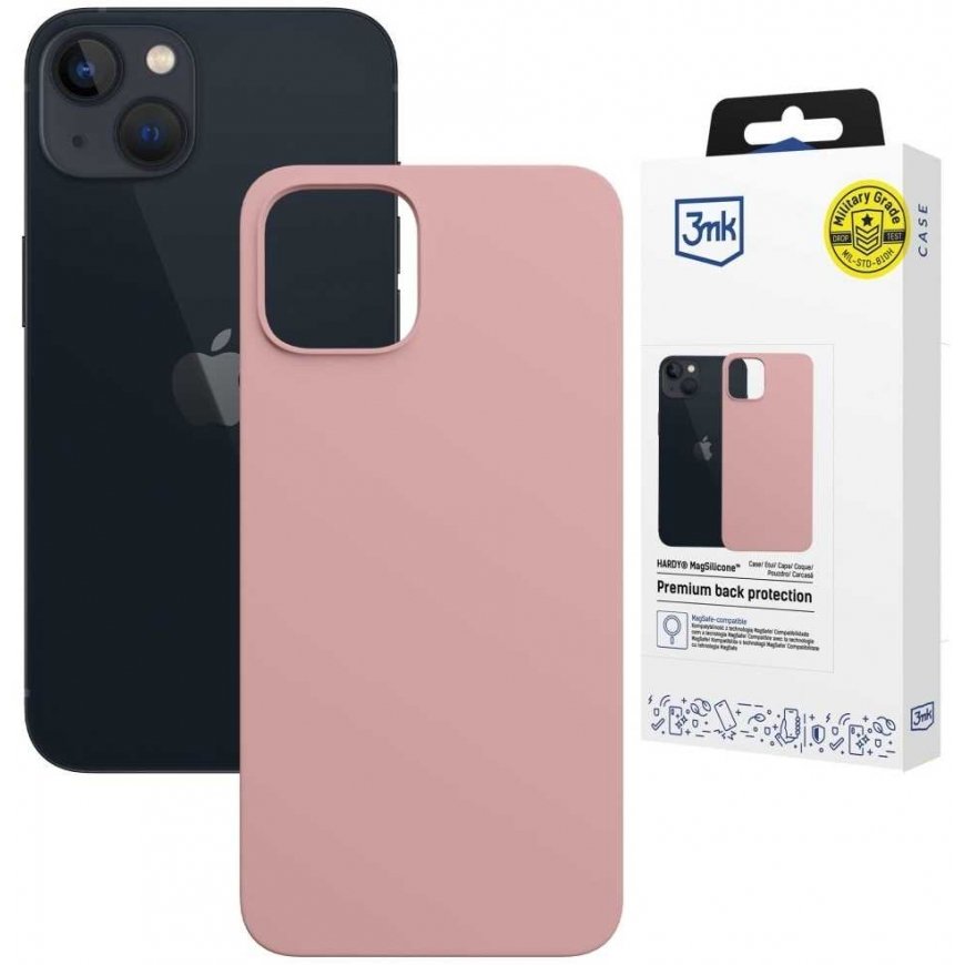 Dėklas 3MK Hardy MagSilicone do Apple iPhone 15 Plus rožinė