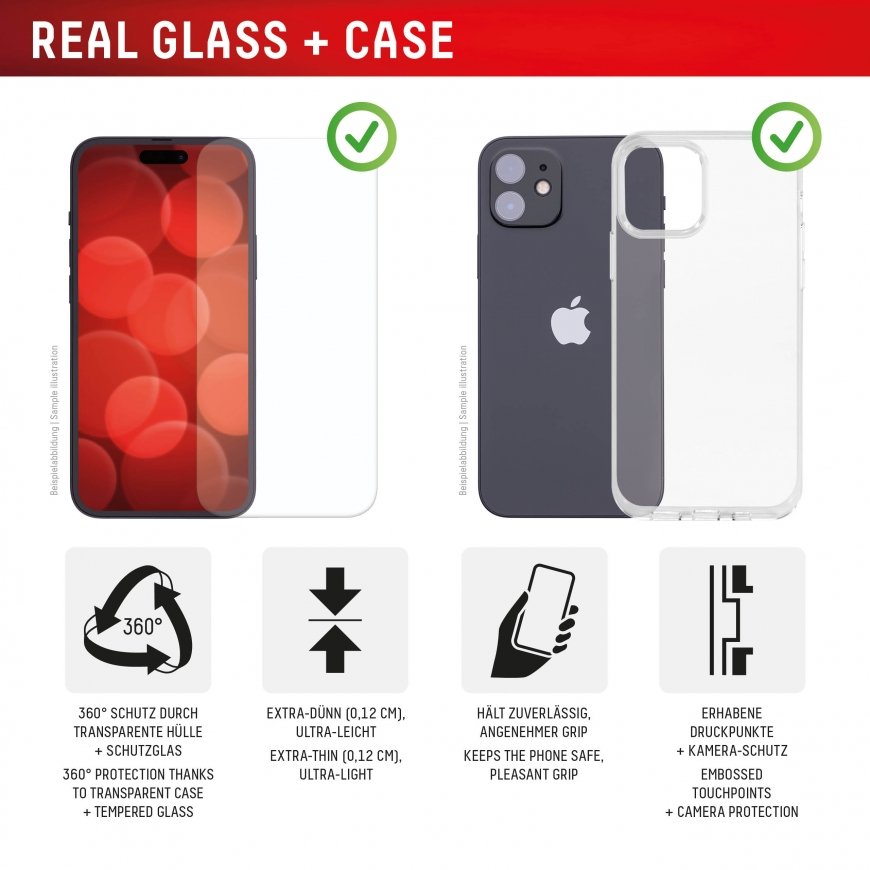 Displex 02002 Mobilā tālruņa ekrāna un aizmugures aizsargs Caurspīdīgs ekrāna aizsargs Apple 1 pcs – 3