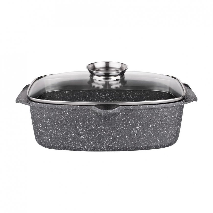 VALDINOX ROCK ФОРМА ДЛЯ ЗАПЕКАНИЯ 32x21CM 5,7L С КРЫШКОЙ И ДОЗАТОРОМ ДЛЯ МАСЛА