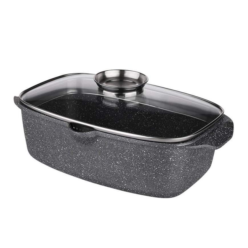 VALDINOX ROCK BAKING PAN 32x21CM 5.7L WITH LID AND OIL DISPENSER – 3