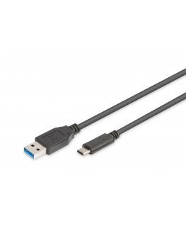 Digitus AK-300136-010-S USB-kaapeli USB 3.2 Gen 1 (3.1 Gen 1) 1 m USB C USB A musta