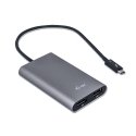 i-tec TB3DUAL4KDP USB grafiikka-adapteri 5120 x 2880 pikseliä Harmaa i-tec TB3DUAL4KDP USB grafiikka-adapteri 5120 x 2880 pikseliä Harmaa