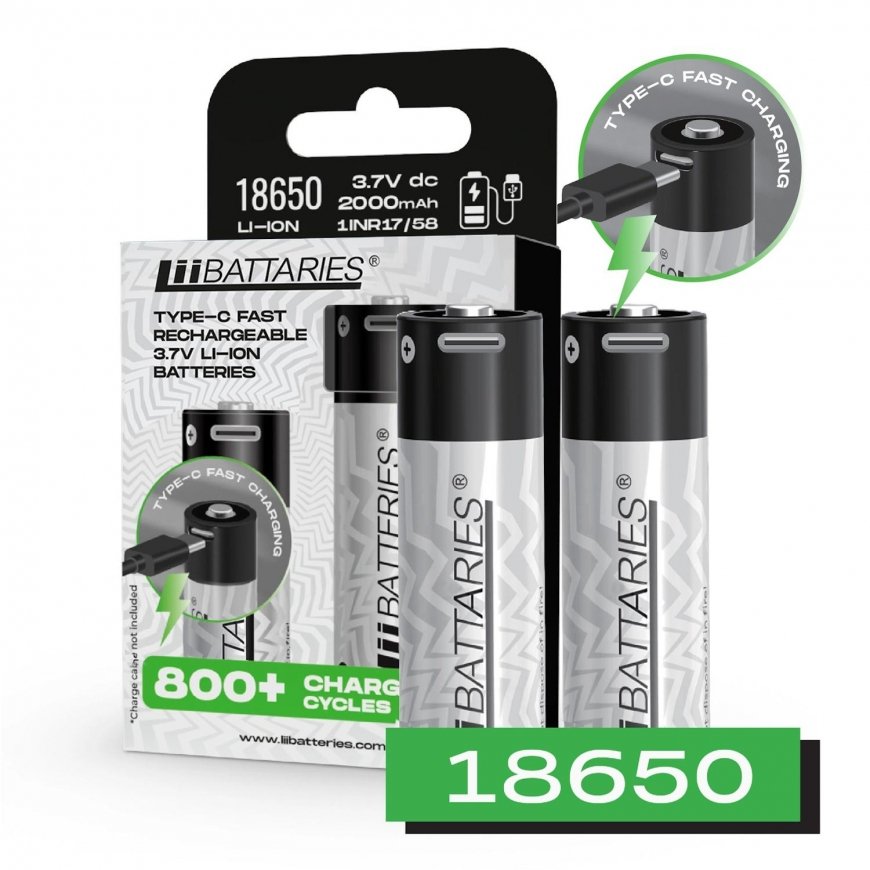 Uniross akud Uniross USB-C 18650 liitiumaku Laetav 2000mAh – 2