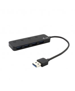 i-tec U3CHARGEHUB4 interfeisa centrmezgls USB 3.2 Gen 1 (3.1 Gen 1) Type-A 5 Mbit/s Melns