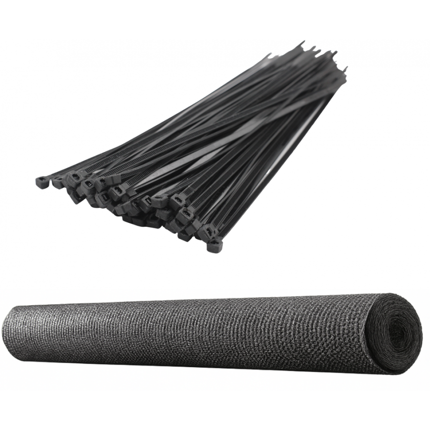 „Lean Shade“ -verkko aidalle, peittävä harmaa, 1,5 m, 10 m, 140 g/m² – 3