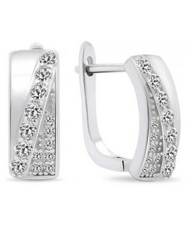 Brilio Silver Charming silver earrings with zircons EA568W