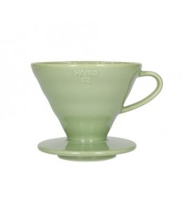 Hario V60-02 keramikinis kavos lašintuvas Smokey Žalias