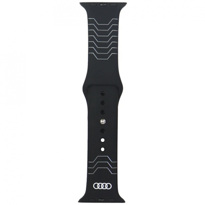 Audi geomeetriline muster silikoonist kellarihm Apple Watch 44 / 45 / 46 / 49 mm - must