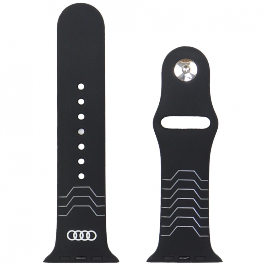 Audi geomeetriline muster silikoonist kellarihm Apple Watch 44 / 45 / 46 / 49 mm - must – 3