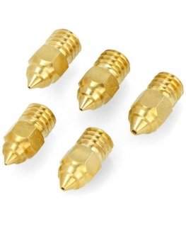 Creality MK-ST messinkinen suutin 0.25mm/0.4mm/0.6mm/0.8mm - muovi 1.75mm - messinki - 5 kpl