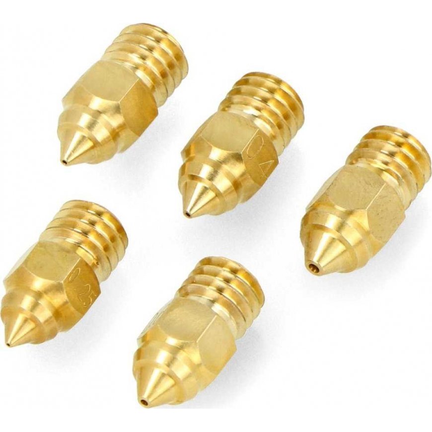 Creality MK-ST messingotsik 0.25mm/0.4mm/0.6mm/0.8mm - plastmass 1.75mm - messing - 5 tk – 5