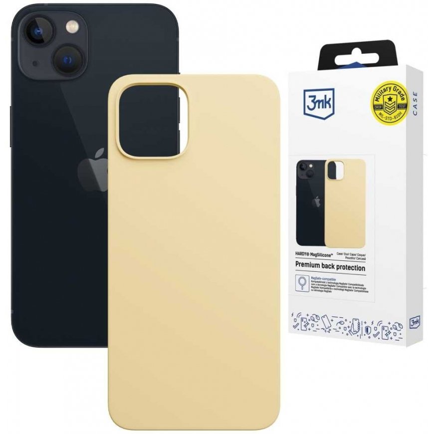Чехол 3MK Hardy MagSilicone для Apple iPhone 15 Plus желтый