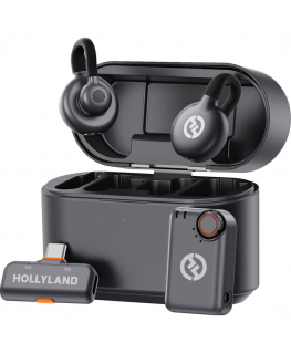 „Hollyland LARK M2S Duo“ langaton kiinnitettävä mikrofoni USB-C-liittimellä (Duo, avaruusharmaa väri)