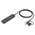 Digitus DA-70236 sąsajos šakotuvas USB 3.2 Gen 1 (3.1 Gen 1) Type-A + Type-C 12000 Mbit/ai Juoda