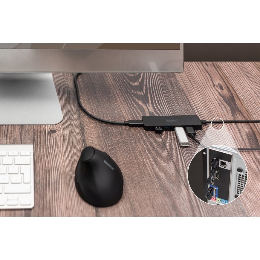 Digitus DA-70236 interfeisa centrmezgls USB 3.2 Gen 1 (3.1 Gen 1) Type-A + Type-C 12000 Mbit/s Melns – 2