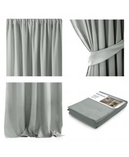 AmeliaHome AIZKAR/AH/MELNA/PLISĒTS/Sudraba/140X270/1GB