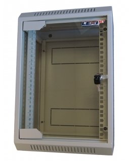 LEXI-Net 10" seinäkaappi 9U 310x260, lasiovet, hitsattu, harmaa väri