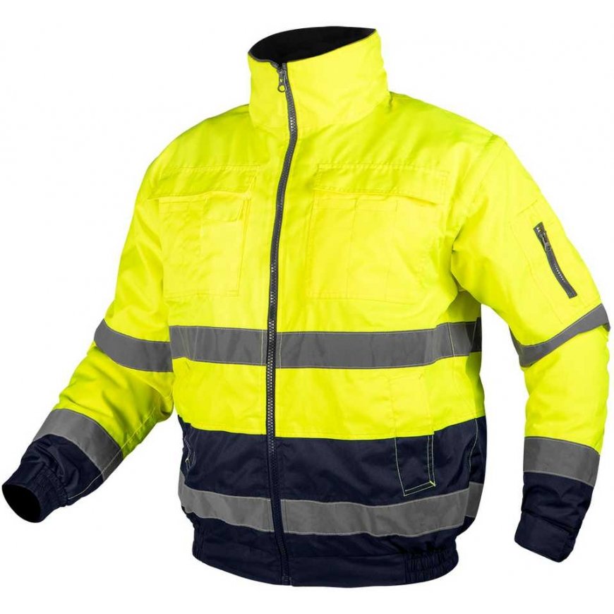 Neo Tools Work Jacket 3 in 1, insulated, yellow and dark blue, size M