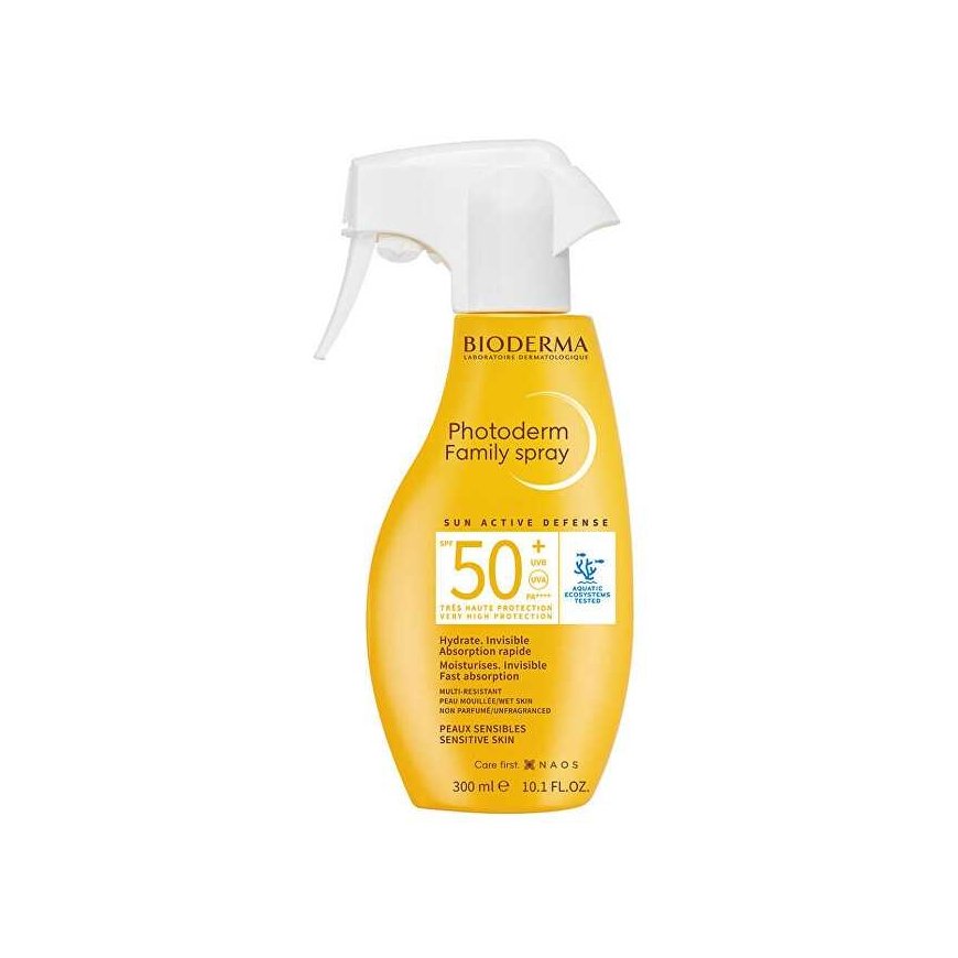„Bioderma Photoderm Family Purškiklis SPF 50+“ – apsauginis nuo saulės purškiklis jautriai odai – 300 ml – 2