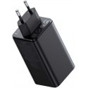 Baseus Sieninis įkroviklis GaN6 Pro 100W 2xUSB-A + 2xUSB-C QC PD su USB-C kabeliu 1m, juodas Baseus Sieninis įkroviklis GaN6 Pro 100W 2xUSB-A + 2xUSB-C QC PD su USB-C kabeliu 1m, juodas