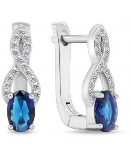 Brilio Silver Brilio Silver Charming silver earrings with blue zirconia EA293BW