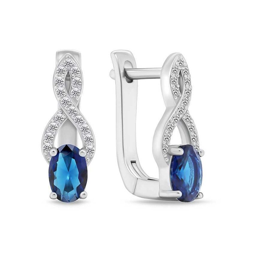 Brilio Silver Brilio Silver Charming silver earrings with blue zirconia EA293BW
