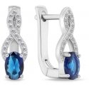 Brilio Silver Brilio Silver Charming silver earrings with blue zirconia EA293BW