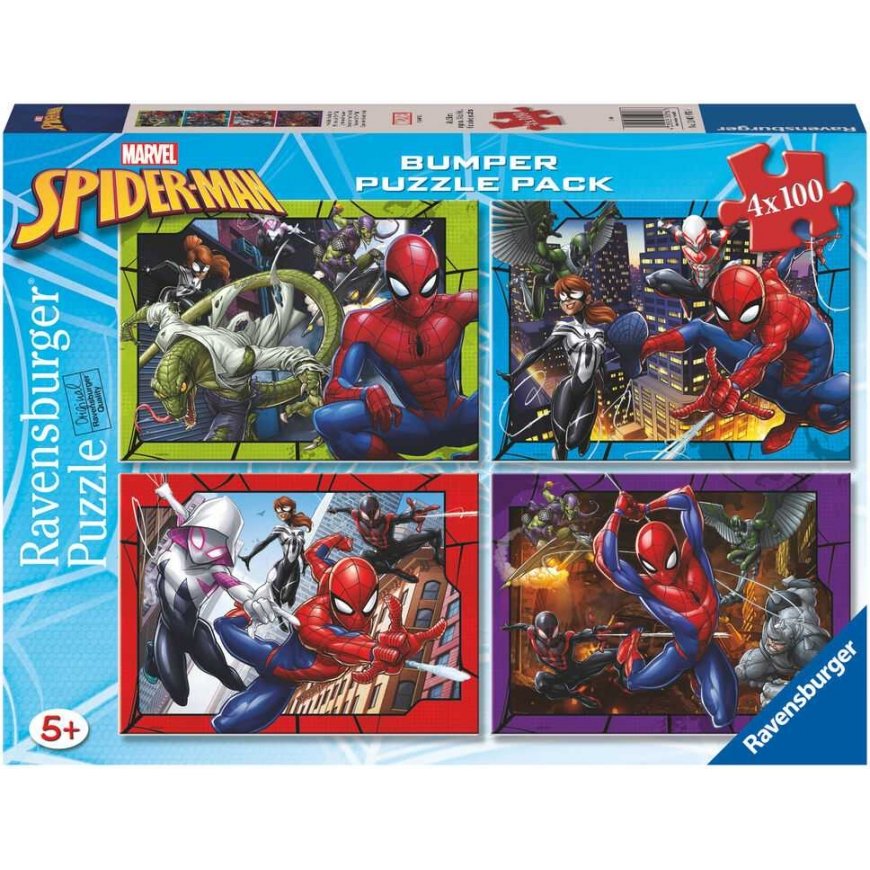 Puķu puzle Ravensburger Marvel: Spider-Man - 4x100 gabali