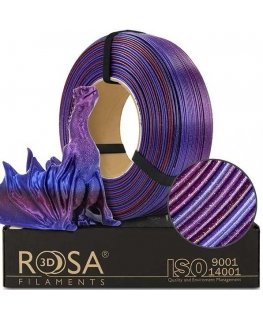 3D plastikas PLA blizgantis įvairiaspalvis (Galaxy rainbow Andromeda) 1kg refill pakuotė Rosa3D