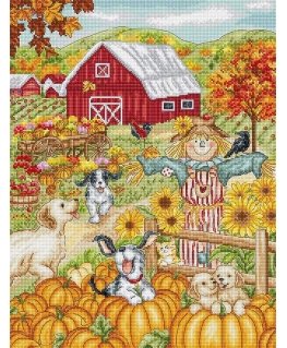 Letistitch Kryželiu tikanduse komplekt "Sügisene talu" 27x35cm SLETIL9936
